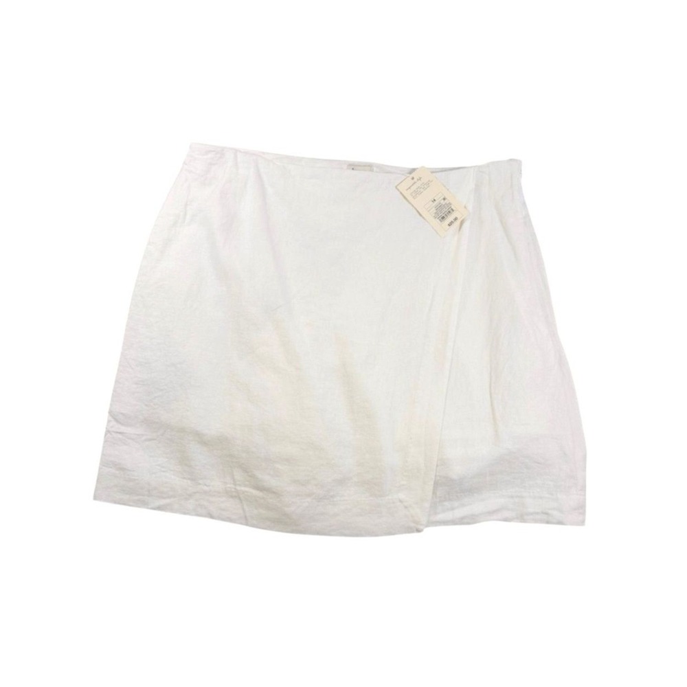 NWT A NEW DAY White Linen Blend Wrap Mini Skirt – Coastal Grandma Summer Size 14